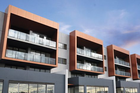 The Marina Quays apartments at Wyndham Harbour, Victoria, feature Alucobond NaturAL Copper.