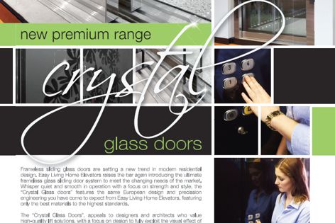 Crystal sliding glass elevator doors