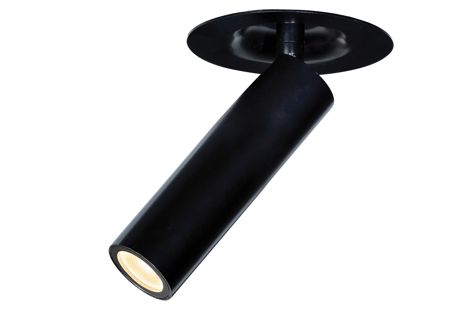The Milan LED flush spotlight has a rotational adjustable head and comes in black or white.