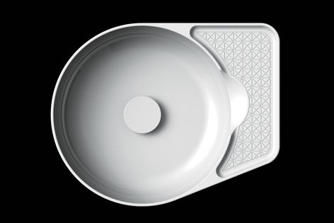 A Laufen SaphirKeramik washbasin designed by Konstantin Grcic.
