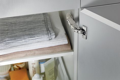 To increase options for designers and specifiers, Blum has developed the CLIP top BLUMOTION 125° hinge, which facilitates the mounting of thicker cabinet and furniture doors.