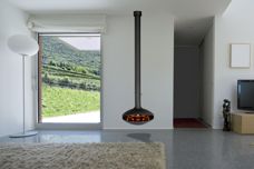 Suspended fireplaces from Aurora Wood Fires