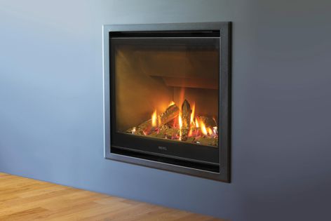Escea’s AF700 gas heater has a natural-looking flame and can be operated via a smartphone app.