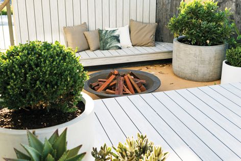 Driftwood decking at a Webb and Brown-Neaves display home.