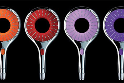 A range of limited-edition colours is available for the Grohe Rainshower Rainbow Icon showerhead.