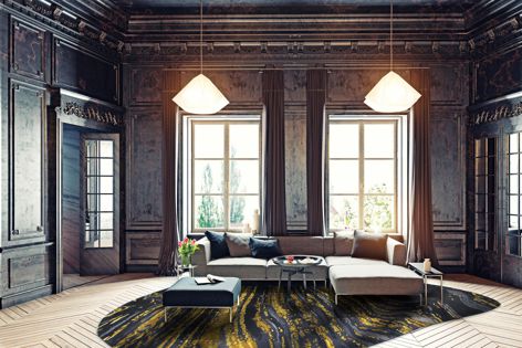 The Eureka design in Tsar Carpets’ Stralis collection, accentuated with shimmering tencel fibre, references Australia’s goldrush history.