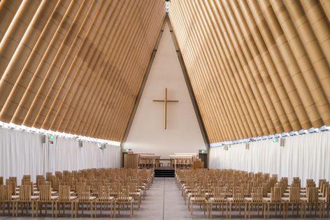 Cardboard Cathedral by Shigeru Ban Architects. Shigeru Ban will speak at the symposium. Photograph: Stephen Goodenough.