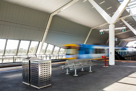Stoddart Infrastructure supplied and installed a wide range of bins and seating for the Mernda Rail Extension project in Melbourne.