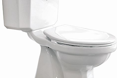 The Perrin & Rowe Art Deco toilet comes with either a bottom outlet or rear outlet trap style.