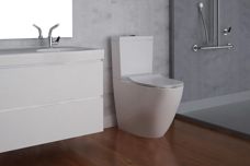 Wall-faced rimless close-coupled toilet by Enware