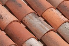 Half-round terracotta roof tiles from Cauzac